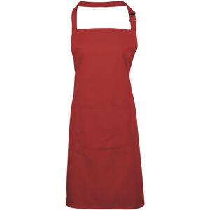 (One Size, Red) Premier Ladies/Womens Colours Bip Apron With Pocket / Workwear ( (One Size, Red) Premier Ladies/Womens Colours Bip Apron With Pocket / Workwear (
