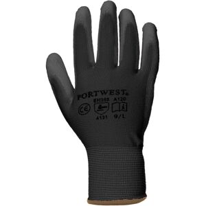 (L, Black) Portwest PU Palm Coated Gloves (A120) / Workwear (L, Black) Portwest PU Palm Coated Gloves (A120) / Workwear