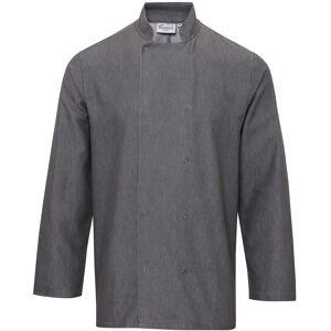 (XXL, Grey Denim) Premier Unisex Adult Wrap Over Long-Sleeved Chef Jacket (XXL, Grey Denim) Premier Unisex Adult Wrap Over Long-Sleeved Chef Jacket