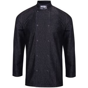 (3XL, Black Denim) Premier Unisex Adult Wrap Over Long-Sleeved Chef Jacket (3XL, Black Denim) Premier Unisex Adult Wrap Over Long-Sleeved Chef Jacket