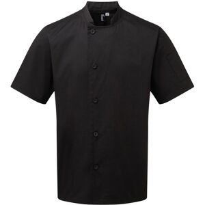(XS, Black) Premier Unisex Adult Essential Short-Sleeved Chef Jacket (XS, Black) Premier Unisex Adult Essential Short-Sleeved Chef Jacket