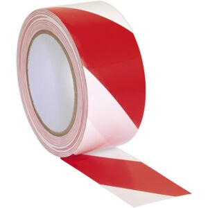 Sealey Hwtrw Hazard Warning Tape 50Mm X 33Mtr Red/White Sealey Hwtrw Hazard Warning Tape 50Mm X 33Mtr Red/White