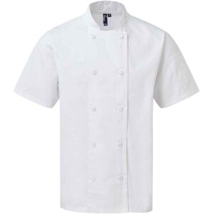 (3XL, White) Premier Unisex Adult Coolchecker Short-Sleeved Chef Jacket (3XL, White) Premier Unisex Adult Coolchecker Short-Sleeved Chef Jacket