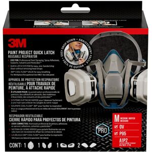 3M P95/OV Paint Project Quick Latch Reusable Respirator 6502QL Medium Size NIO 3M P95/OV Paint Project Quick Latch Reusable Respirator 6502QL Medium Size NIO