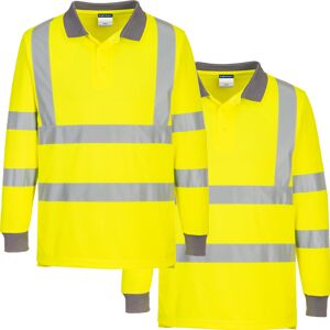 (M) 2 Pack Portwest EC11 Eco Hi Vis Polo Long Sleeve Shirt Yellow Bulk Work Safe (M) 2 Pack Portwest EC11 Eco Hi Vis Polo Long Sleeve Shirt Yellow Bulk Work Safe