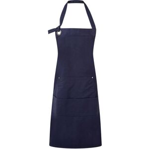 (One Size, Navy) Premier Unisex Adult Cotton Canvas Pocket Apron (One Size, Navy) Premier Unisex Adult Cotton Canvas Pocket Apron