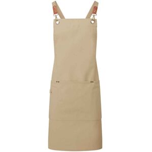 (One Size, Natural) Premier Cross Back Bib Apron (One Size, Natural) Premier Cross Back Bib Apron