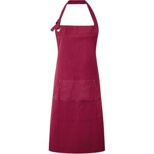 (One Size, Burgundy) Premier Unisex Adult Cotton Canvas Pocket Apron (One Size, Burgundy) Premier Unisex Adult Cotton Canvas Pocket Apron