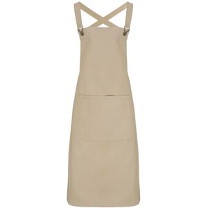 (One Size, Khaki) Premier Cross Back Barista Bib Apron (One Size, Khaki) Premier Cross Back Barista Bib Apron
