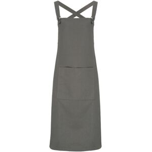 (One Size, Dark Grey) Premier Cross Back Barista Bib Apron (One Size, Dark Grey) Premier Cross Back Barista Bib Apron