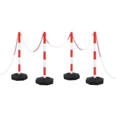 vidaXL Traffic Post Set with 10 m Plastic Chain - Safety Warning Sign vidaXL Traffic Post Set with 10 m Plastic Chain - Safety Warning Sign