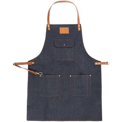 Unbranded Denim Bib Apron Leather Strap Barista Baker Work Uniform Bartender BBQ Chef Cook Unbranded Denim Bib Apron Leather Strap Barista Baker Work Uniform Bartender BBQ Chef Cook