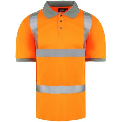 (M) Dickies High Visibility Short Sleeve Orange Mens Safety Work Polo Shirt SA22 (M) Dickies High Visibility Short Sleeve Orange Mens Safety Work Polo Shirt SA22