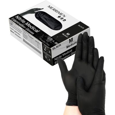 Merrimen Disposable Vinyl Gloves 3.5g Black Medium Merrimen Disposable Vinyl Gloves 3.5g Black Medium