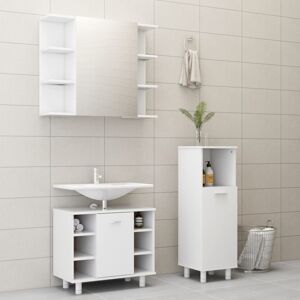 vidaXL Bathroom Furniture Set 3 Piece White Engineered Wood Furniture Mirror vidaXL Bathroom Furniture Set 3 Piece White Engineered Wood Furniture Mirror