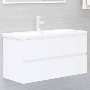 vidaXL Sink Cabinet with Built-in Basin White Engineered Wood Bathroom Basin vidaXL Sink Cabinet with Built-in Basin White Engineered Wood Bathroom Basin
