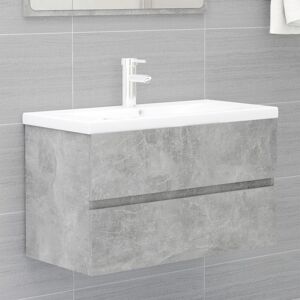 vidaXL Sink Cabinet with Built-in Basin Concrete Grey Engineered Wood Basin vidaXL Sink Cabinet with Built-in Basin Concrete Grey Engineered Wood Basin