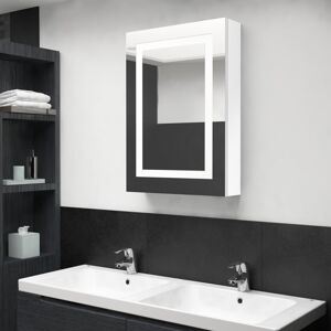 vidaXL LED Bathroom Mirror Cabinet Shining White Washroom Storage Vanity Unit vidaXL LED Bathroom Mirror Cabinet Shining White Washroom Storage Vanity Unit