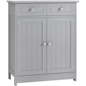 kleankin Bathroom Floor Storage Cabinet with Drawers Door, Grey kleankin Bathroom Floor Storage Cabinet with Drawers Door, Grey