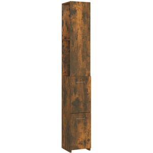 vidaXL Smoked Oak Bathroom Cabinet - Storage Shelf & Washroom Rack vidaXL Smoked Oak Bathroom Cabinet - Storage Shelf & Washroom Rack