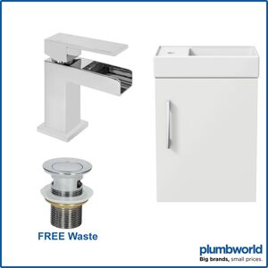 Unbranded FNWHBWH2SET3 400mm White Wall-Hung Bathroom Basin Vanity Unit with Waterfall Tap Unbranded FNWHBWH2SET3 400mm White Wall-Hung Bathroom Basin Vanity Unit with Waterfall Tap