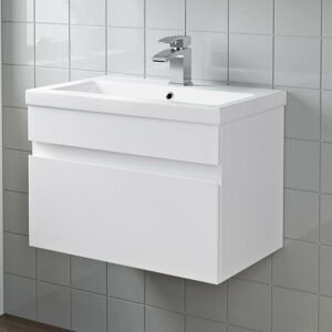 Unbranded 600mm Bathroom Vanity Unit Basin Storage Wall Hung Cabinet Furniture White Gloss Unbranded 600mm Bathroom Vanity Unit Basin Storage Wall Hung Cabinet Furniture White Gloss