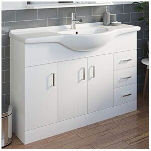 Affine 1200mm Floorstanding Bathroom Vanity Unit & Basin Single Tap Hole White Gloss Affine 1200mm Floorstanding Bathroom Vanity Unit & Basin Single Tap Hole White Gloss