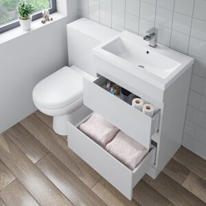 Purefino 600mm Bathroom Drawer Vanity Unit Basin Toilet Soft Close Seat WC Gloss White Purefino 600mm Bathroom Drawer Vanity Unit Basin Toilet Soft Close Seat WC Gloss White