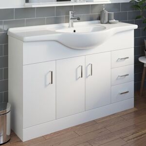 Unbranded 1200mm Bathroom Vanity Unit & Basin Sink Tap + Waste Gloss White Floorstanding Unbranded 1200mm Bathroom Vanity Unit & Basin Sink Tap + Waste Gloss White Floorstanding