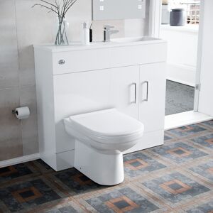 NES Home James 1000mm Freestanding White Slimline Vanity, Basin, WC Unit BTW Toilet NES Home James 1000mm Freestanding White Slimline Vanity, Basin, WC Unit BTW Toilet
