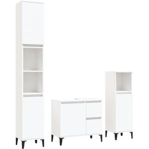 (white) vidaXL Bathroom Cabinet Set Washroom Vanity Unit Set 3 Piece Engineered (white) vidaXL Bathroom Cabinet Set Washroom Vanity Unit Set 3 Piece Engineered