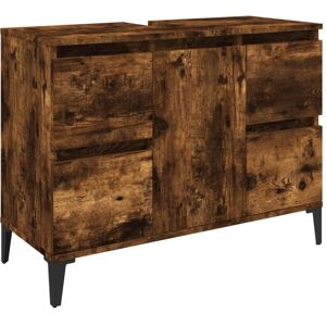 (smoked oak) vidaXL Sink Cabinet Vanity Unit Storage Under Sink Cabinet Engineer (smoked oak) vidaXL Sink Cabinet Vanity Unit Storage Under Sink Cabinet Engineer
