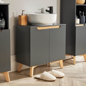Home Source Florence 2 Door Under Sink Basin Storage Cabinet Unit Grey Home Source Florence 2 Door Under Sink Basin Storage Cabinet Unit Grey
