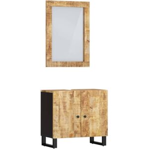 vidaXL Bathroom Furniture Set Vanity Unit Cupboard 2 Piece Solid Wood Mango vidaXL Bathroom Furniture Set Vanity Unit Cupboard 2 Piece Solid Wood Mango