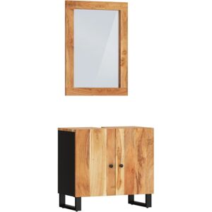 vidaXL Bathroom Furniture Set Vanity Unit Cupboard 2 Piece Solid Wood Acacia vidaXL Bathroom Furniture Set Vanity Unit Cupboard 2 Piece Solid Wood Acacia