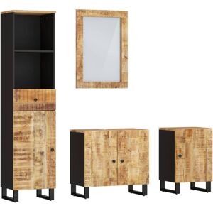 vidaXL Bathroom Furniture Set Vanity Unit Cupboard 4 Piece Solid Wood Mango vidaXL Bathroom Furniture Set Vanity Unit Cupboard 4 Piece Solid Wood Mango