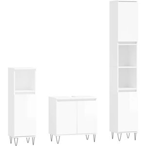 (high gloss white) vidaXL Bathroom Furniture Set 3 Piece Cabinet High Gloss Whit (high gloss white) vidaXL Bathroom Furniture Set 3 Piece Cabinet High Gloss Whit