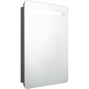 vidaXL LED Bathroom Mirror Cabinet Grey Washroom Storage Rack Vanity Unit vidaXL LED Bathroom Mirror Cabinet Grey Washroom Storage Rack Vanity Unit