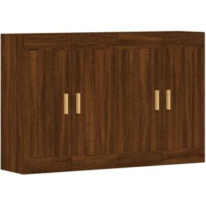 vidaXL Wall Mounted Cabinets Bathroom Cabinet 2 pcs Brown Oak Engineered Wood vidaXL Wall Mounted Cabinets Bathroom Cabinet 2 pcs Brown Oak Engineered Wood