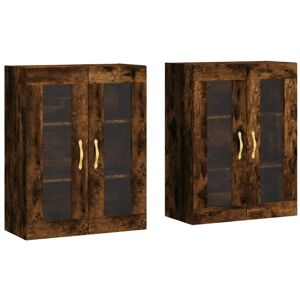 vidaXL Wall Mounted Cabinets Bathroom Cabinet 2 pcs Smoked Oak Engineered Wood vidaXL Wall Mounted Cabinets Bathroom Cabinet 2 pcs Smoked Oak Engineered Wood