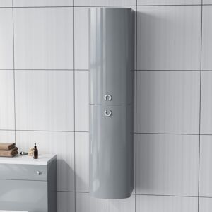 NES Home Dene 1400 mm Bathroom Wall Hung Cabinet Storage Tall Shelf Furniture Steel Grey NES Home Dene 1400 mm Bathroom Wall Hung Cabinet Storage Tall Shelf Furniture Steel Grey