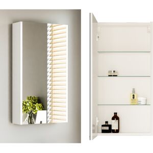 Impact Furniture Bathroom Mirror Cabinet Mirrored Slim Wall Unit 400mm White Gloss Avir Impact Furniture Bathroom Mirror Cabinet Mirrored Slim Wall Unit 400mm White Gloss Avir