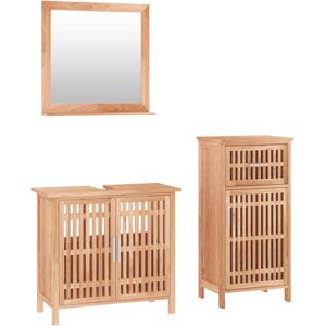 (mirror + sink cabinet + standing cabinet) vidaXL Bathroom Furniture Set Solid W (mirror + sink cabinet + standing cabinet) vidaXL Bathroom Furniture Set Solid W
