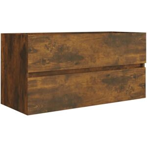 vidaXL Smoked Oak Bathroom Sink Cabinet - Wall Storage - 90x38.5x45 cm vidaXL Smoked Oak Bathroom Sink Cabinet - Wall Storage - 90x38.5x45 cm