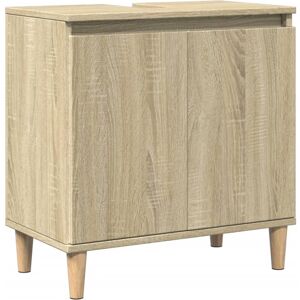 vidaXL Sink Cabinet Vanity Unit Storage Cupboard Sonoma Oak Engineered Wood vidaXL Sink Cabinet Vanity Unit Storage Cupboard Sonoma Oak Engineered Wood