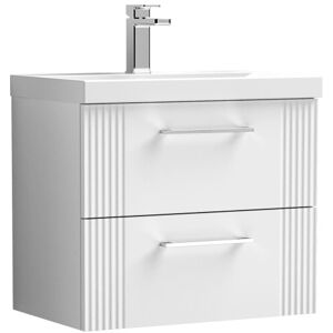 Balterley Retro 2 Drawer Wall Hung Vanity Unit with Mid-Edge 1 Tap Hole Ceramic Basin - 60 Balterley Retro 2 Drawer Wall Hung Vanity Unit with Mid-Edge 1 Tap Hole Ceramic Basin - 60