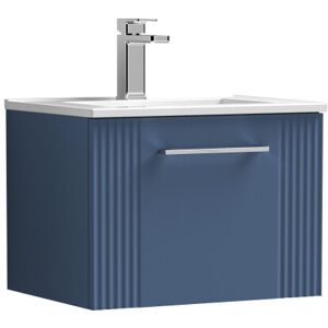 Balterley Retro 1 Drawer Wall Hung Vanity Unit with Minimalist 1 Tap Hole Ceramic Basin - Balterley Retro 1 Drawer Wall Hung Vanity Unit with Minimalist 1 Tap Hole Ceramic Basin -