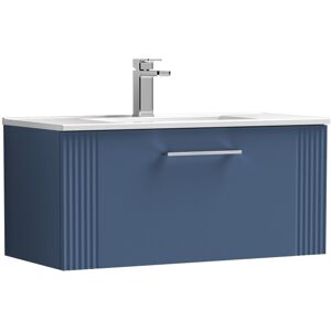 Balterley Retro 1 Drawer Wall Hung Vanity Unit with Minimalist 1 Tap Hole Ceramic Basin - Balterley Retro 1 Drawer Wall Hung Vanity Unit with Minimalist 1 Tap Hole Ceramic Basin -