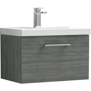Balterley Wall Hung 1 Drawer Vanity Unit with Mid-Edge Ceramic Basin, 600mm - Woodgrain An Balterley Wall Hung 1 Drawer Vanity Unit with Mid-Edge Ceramic Basin, 600mm - Woodgrain An