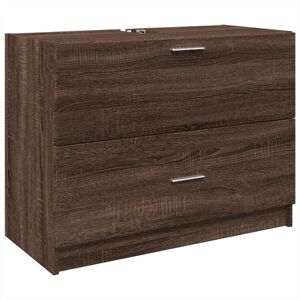 vidaXL Sink Cabinet Vanity Unit Storage Cupboard Brown Oak Engineered Wood vidaXL Sink Cabinet Vanity Unit Storage Cupboard Brown Oak Engineered Wood